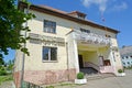 POLESSK, RUSSIA - JULY 01, 2015: Entrance to the cultural and leisure center former cinema `Znamya`. Kaliningrad region. Russia