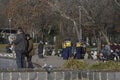 Police action against Hungarian restaurant workers protesting against closure restrictions. Impact of COVID-19 on the economy.