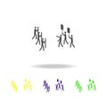 police against protesters multicolored icons. Elements of protest and rallies icon. Signs and symbol collection icon for websites,