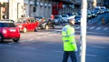 Police agent, Romanian Traffic Police (Politia Rutiera) directing traffic