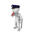 3d policeman with whistle