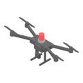 Police alert drone icon, isometric style Royalty Free Stock Photo