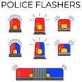 Police or ambulance red and blue flasher siren