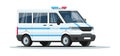 Police armored truck semi flat RGB color vector illustration