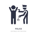 police arresting man icon on white background. Simple element illustration from People concept