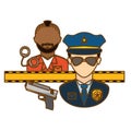 Police arresting offender icon image