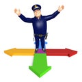 Police with Arrow sign Royalty Free Stock Photo