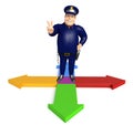 Police with Arrow sign Royalty Free Stock Photo