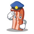 Police bacon character cartoon style