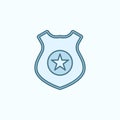 police badge field outline icon. Element of crime icon