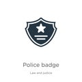 Police badge icon vector. Trendy flat police badge icon from law and justice collection isolated on white background. Vector