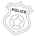 Police Badge Isolated Coloring Page for Kids