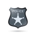 Police badge isolated on white Royalty Free Stock Photo