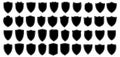 Police badge shapes. Badges shields, club award empty labels, medieval guard emblems forms, security screens outline