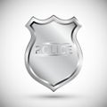 Police badge vector illustration isolated on white background EPS10. Transparent objects used for shadows and lights drawing