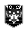 Police badge vector. Sheriff, marshal label illustrations. Law enforcement emblems for national days Royalty Free Stock Photo