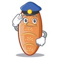 Police baked bread character cartoon