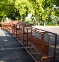 Police Barricade for the closure of the road near India Gate in Delhi India Royalty Free Stock Photo