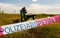 Police barrier tape in Germany Royalty Free Stock Photo