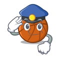 Police basket ball in the character shape