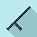 Police baton icon, flat style