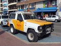 Police beach protection car lloret De Mar