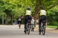 Police on bikepatrol in the Vondelpark.