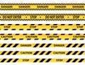 Police black and yellow caution, danger tape, vector illustration