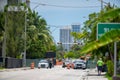 Police blocking all roads to collapse site of Champlain Towers Surfside Miami Beach