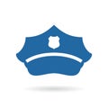 Police blue hat icon