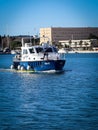 police boat at Adriatic sea bay Royalty Free Stock Photo