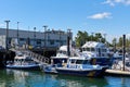 Police boats docked at the New York Police Department Harbor Unit in Sunset Park, Brooklyn, NY Royalty Free Stock Photo