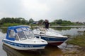 Police boats are preparing to enter the raid.