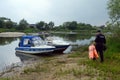 Police boats are preparing to enter the raid.