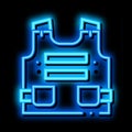 Police Body Safe Armor neon glow icon illustration