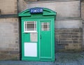 Police box painted green in Sheffield Royalty Free Stock Photo