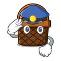 Police bread basket character cartoon