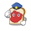 Police bread with jam character cartoon