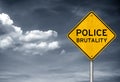 Police brutality - roadsign concept Royalty Free Stock Photo