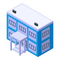 Police building officer icon, isometric style