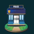 Police building. Vector illustration decorative design