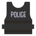 Police bulletproof icon cartoon vector. Police security
