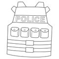 Police Bulletproof Isolated Coloring Page for Kids