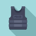 Police bulletproof vest icon, flat style Royalty Free Stock Photo