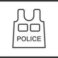 Police bulletproof vest linear icon.