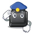 Police button E isolated with the character