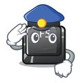 Police button f5 isolated with the character