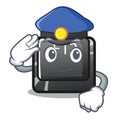 Police button f12 on a keyboard mascot Royalty Free Stock Photo