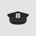 Police cap with cockade icon isolated on transparent background. Police hat sign
