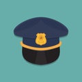 Police cap icon in a flat design. Vector illustration Royalty Free Stock Photo